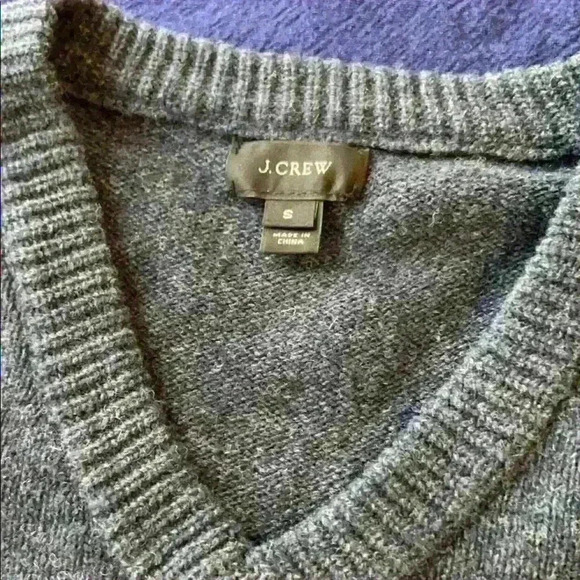 Jcrew Lambswool v-neck sweater in heathered blue - Picture 6 of 7